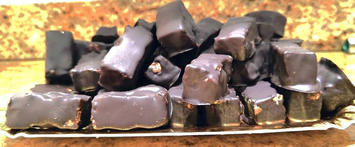 Torroni Artigianali Miele e Mandorle ricoperti cioccolata fondente e bianca